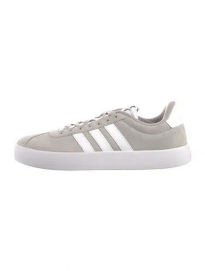 Pre-owned Adidas Originals Suede Leather Trim Embellishment Sneakers In Gray