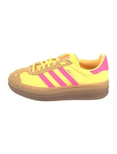 Pre-owned Adidas Originals Suede Leather Trim Embellishment Sneakers In Yellow