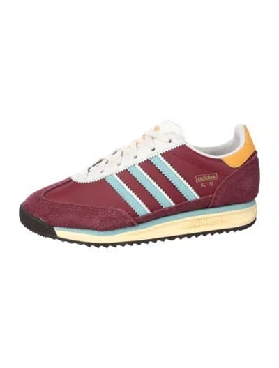 Pre-owned Adidas Originals Suede Printed Athletic Sneakers In Burgundy