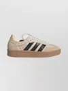 Adidas Originals Suede Sneakers With Gum Sole And Stripes In Neutral
