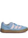 Adidas Originals Suede Three-stripe Trainers In Blue