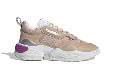 Pre-owned Adidas Originals Supercourt Rx (women's) Sneakers In Linen/ Linen/ Shock Purple