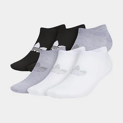 Adidas Originals Superlite No-show Socks (6-pack) In Grey/white/black