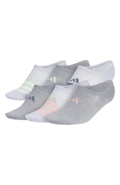 Adidas Originals Superlite Pack Of 6 No-show Socks In White/ Black/ Grey