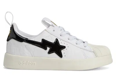 Pre-owned Adidas Originals Superstar 360 Bape White Black Sneakers In Cloud White/core Black/gold Metallic