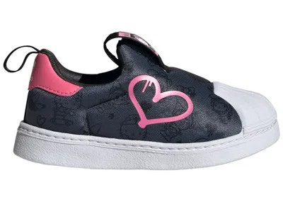 Pre-owned Adidas Originals Superstar 360 Hello Kitty And Friends Sneakers In Carbon/core Black/pink Fusion