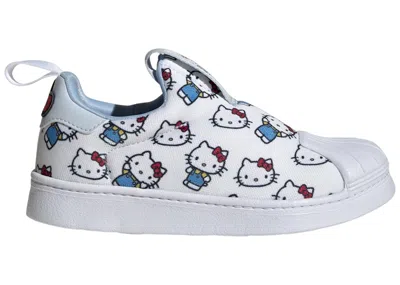 Pre-owned Adidas Originals Superstar 360 Hello Kitty Sneakers In Cloud White/halo Blue/glow Blue