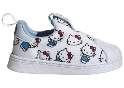 Pre-owned Adidas Originals Superstar 360 Hello Kitty Sneakers In Cloud White/halo Blue/glow Blue