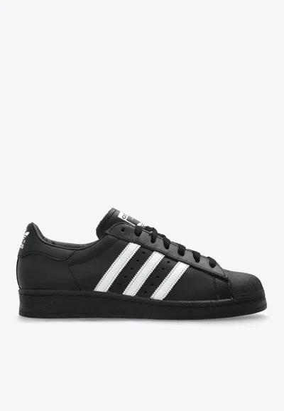 Adidas Originals Superstar 82 Leather Low-top Sneakers In Black