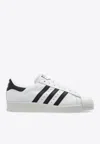 Adidas Originals Superstar Vintage Ostrich-effect Leather Sneakers In White