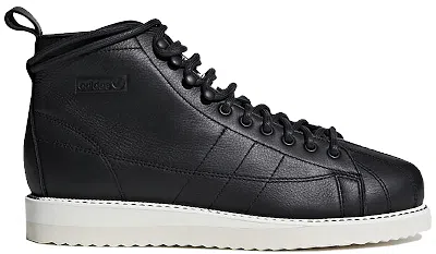 Pre-owned Adidas Originals Superstar Boot (women's) Sneakers In Core Black/off White