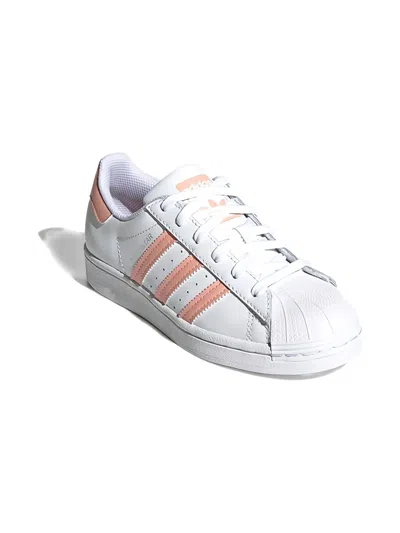 Adidas Originals Kids' Superstar "cloud White/haze Coral" Sneakers In Multi