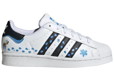 Pre-owned Adidas Originals Superstar Disney Sneakers In Cloud White/core Black/yellow