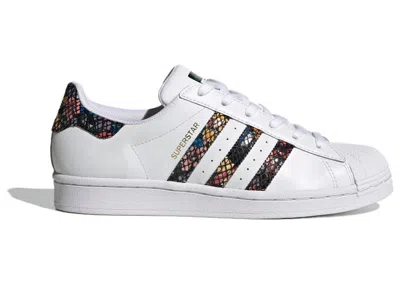 Pre-owned Adidas Originals Superstar Floral Twist Stripes (women's) Sneakers In Cloud White/core Black/red In Multi