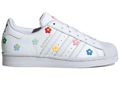 Pre-owned Adidas Originals Superstar Hello Kitty Flowers Sneakers In Cloud White/core Black