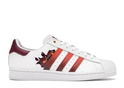 Pre-owned Adidas Originals Superstar Her Studio London (women's) Sneakers In Cloud White/power Berry/gold Metallic In Multi