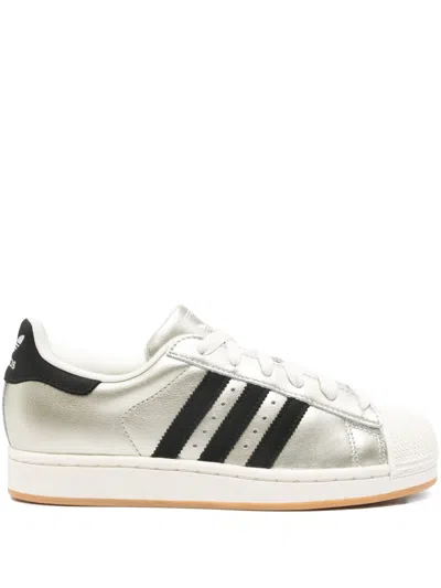 Adidas Originals Womens Silver Metalic Offwhite Superstar Ii Woven Metallic Trainers In Multi