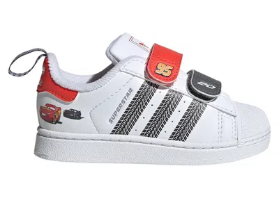 Pre-owned Adidas Originals Superstar Ii Comfort Closure Disney Pixar Cars Sneakers In Cloud White/bright Red In Multi
