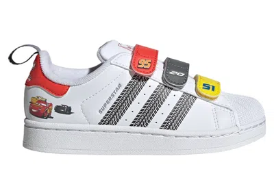 Pre-owned Adidas Originals Superstar Ii Comfort Closure Disney Pixar Cars Sneakers In Cloud White/bright Red In Multi