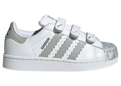 Pre-owned Adidas Originals Superstar Ii Comfort Closure Minecraft Sneakers In Cloud White/grey Two/core Black In Multi