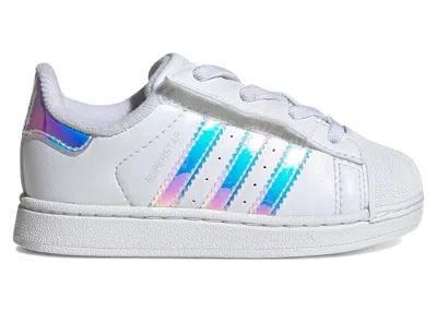 Pre-owned Adidas Originals Superstar Ii Comfort Closure White Iridescent Stripes Sneakers In Cloud White/halo Blue