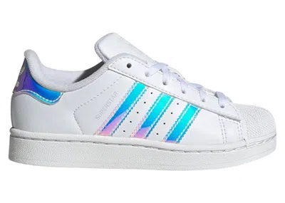 Pre-owned Adidas Originals Superstar Ii Iridescent Stripes Sneakers In Cloud White/halo Blue