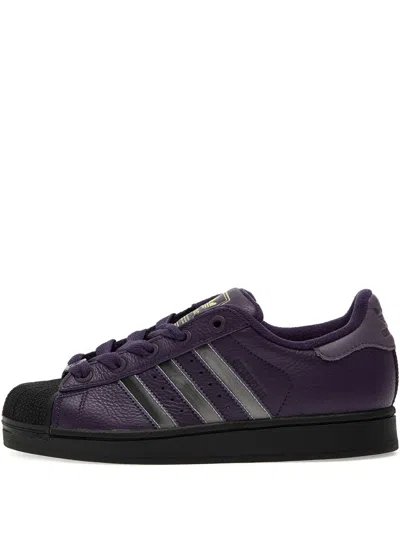 Adidas Originals Superstar Ii Lace-up Sneakers In Purple