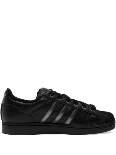 Adidas Originals Superstar Ii Shell-toe Three-stripe Sneakers In Black