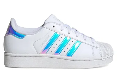 Pre-owned Adidas Originals Superstar Ii White Iridescent Stripes Sneakers In Cloud White/halo Blue