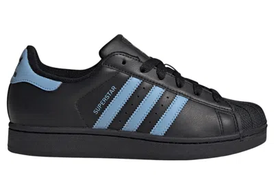 Pre-owned Adidas Originals Superstar Ii (women's) Sneakers In Core Black/ash Blue In Multi