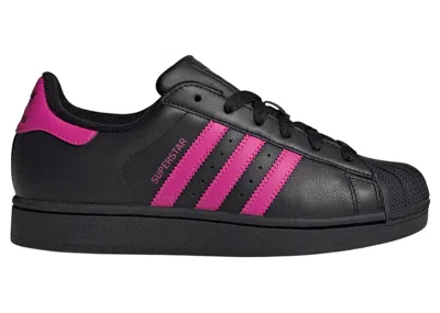 Pre-owned Adidas Originals Superstar Ii (women's) Sneakers In Core Black/semi Lucid Fuchsia