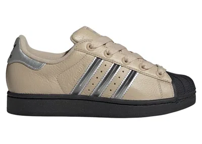 Pre-owned Adidas Originals Superstar Ii (women's) Sneakers In Stone Khaki/silver Metallic/core Black