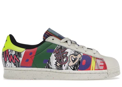 Pre-owned Adidas Originals Superstar Kris Andrew Small Pride Collection Sneakers In Cream /cream In White/cream White