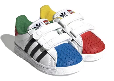 Pre-owned Adidas Originals Superstar Lego White Sneakers In Footwear White/core Black In Multi