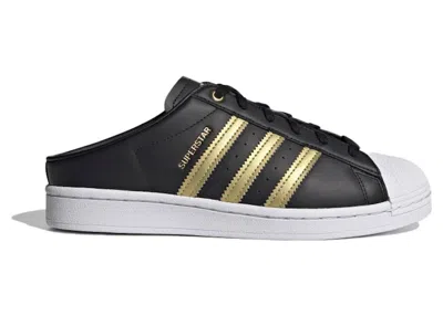 Pre-owned Adidas Originals Superstar Mule Black (women's) Sneakers In Core Black/gold Metallic/cloud White