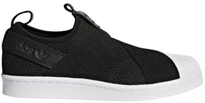 Pre-owned Adidas Originals Superstar Slipon (women's) Sneakers In Core Black/cloud White