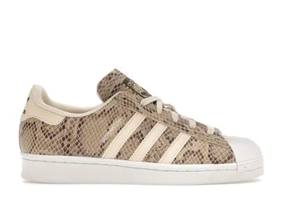 Pre-owned Adidas Originals Superstar Snakeskin (women's) Sneakers In Wonder White/core Black In Multi
