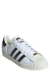 Adidas Originals Superstar Sneaker In White/ Black/ Gold Metallic