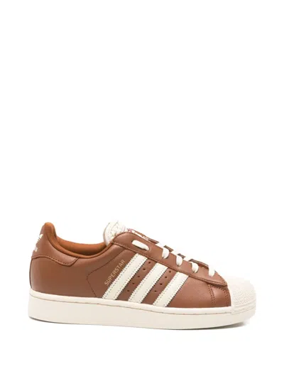Adidas Originals Womens Dusky Bronze Cream White Superstar Ii Leather Trainers In Brown