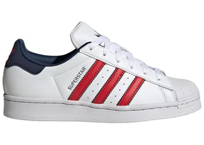 Pre-owned Adidas Originals Superstar Sneakers In Cloud White/better Scarelet Red/night Indigo