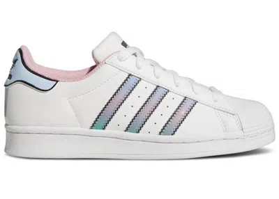 Pre-owned Adidas Originals Superstar Sneakers In Cloud White/light Pink/clear Sky Blue