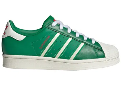 Pre-owned Adidas Originals Superstar Sneakers In Cloud White/off White/green In Multi