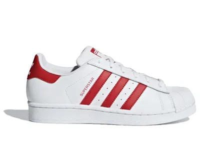 Pre-owned Adidas Originals Superstar Sneakers In Cloud White/scarelet Red In Multi