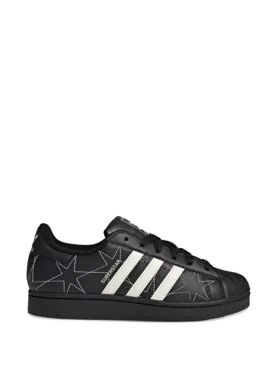 Adidas Originals Superstar Star Ii Embroidered Sneakers In Black