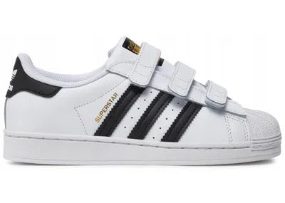 Pre-owned Adidas Originals Superstar Strap Sneakers In Cloud White/core Black