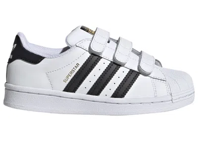 Pre-owned Adidas Originals Superstar Strap Sneakers In Cloud White/core Black In Multi