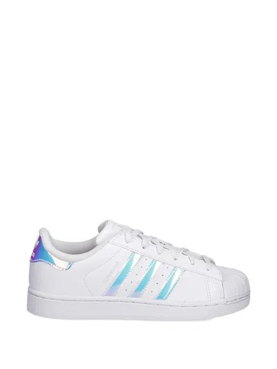 Adidas Originals Kids' Superstar Stripe Leather Sneakers In Multi