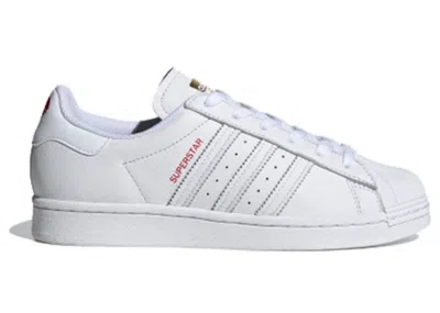Pre-owned Adidas Originals Superstar Valentine's Day (women's) Sneakers In Cloud White/scarelet Red/gold Metallic In Multi