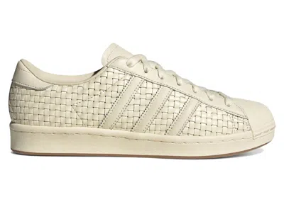Pre-owned Adidas Originals Superstar Vintage Woven (women's) Sneakers In Cream White/blue In Multi