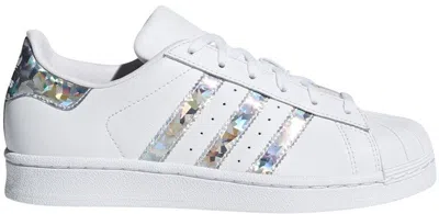 Pre-owned Adidas Originals Superstar White Holographic Stripes (youth) Sneakers In Footwear White